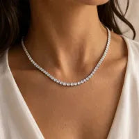 15 CTW Riviera Diamond Necklace in White Gold