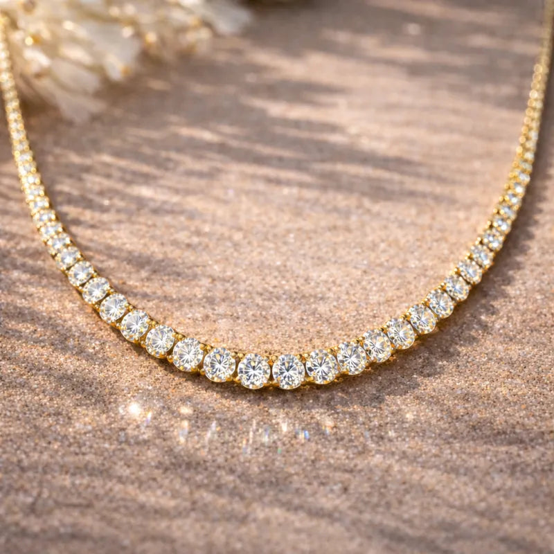 20 CTW Riviera Diamond Necklace in Yellow Gold