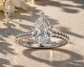 3 CTW Pear Diamond Engagement Ring | 14K White Gold